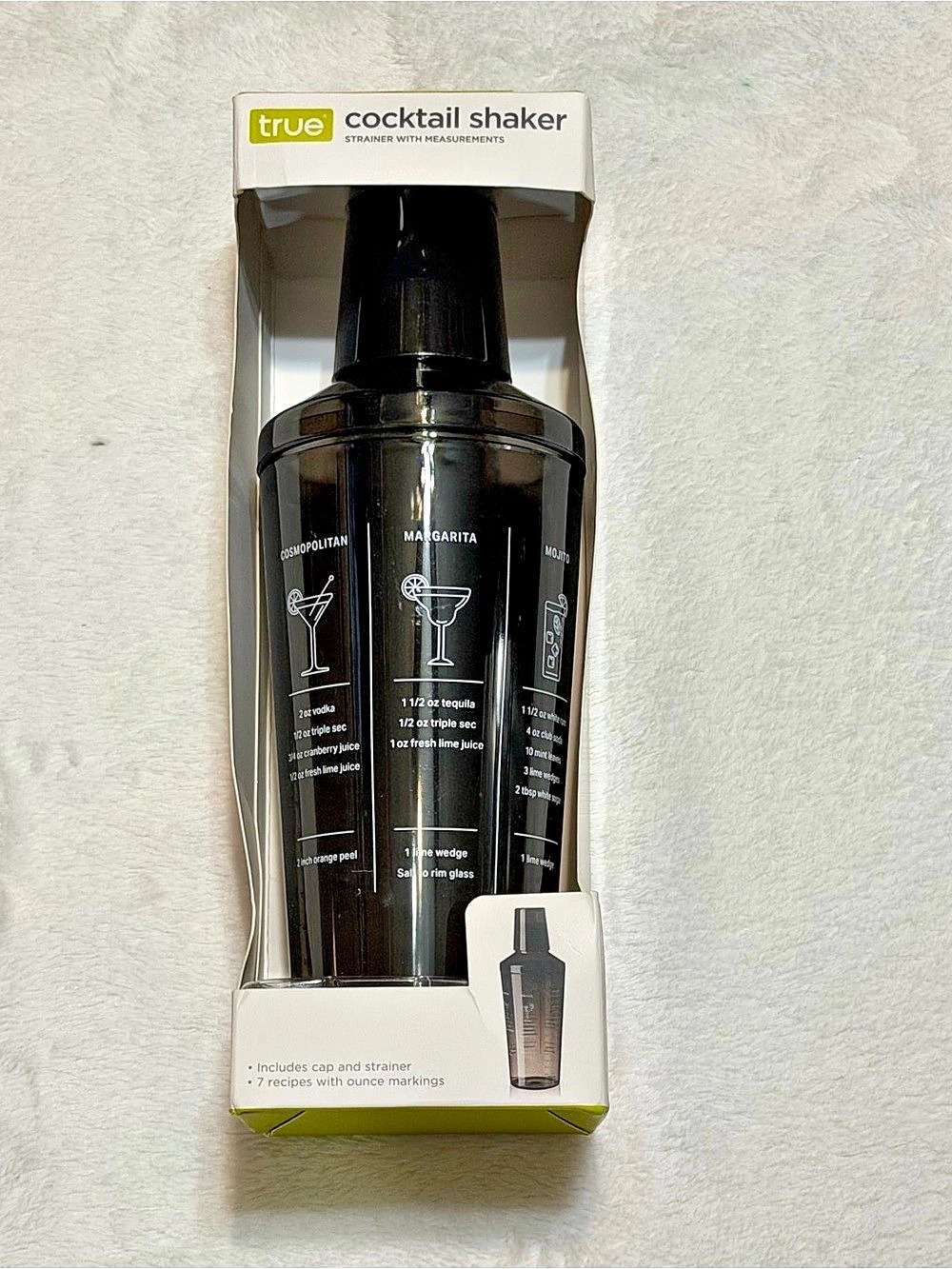 true Cocktail Shaker Black NWT